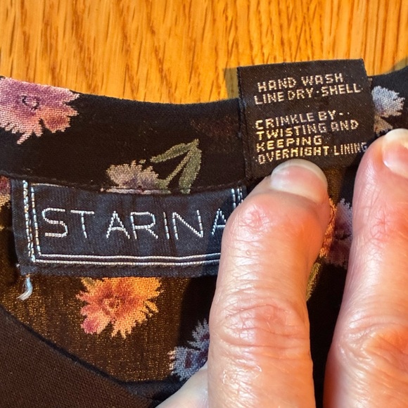 Vintage 80’s 90’s Black Floral Maxi Dress - Picture 4 of 7